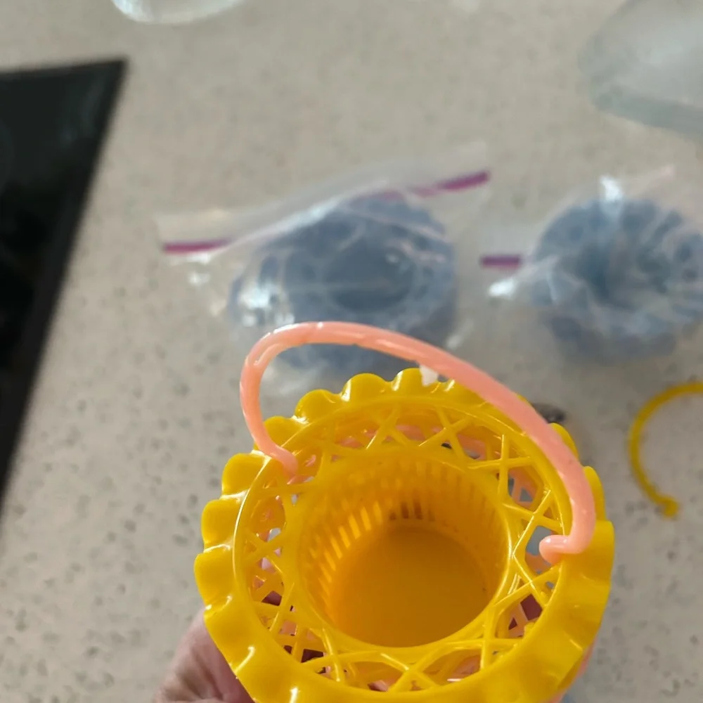 Plastic Baskets Set - Blue, Pink, Yellow